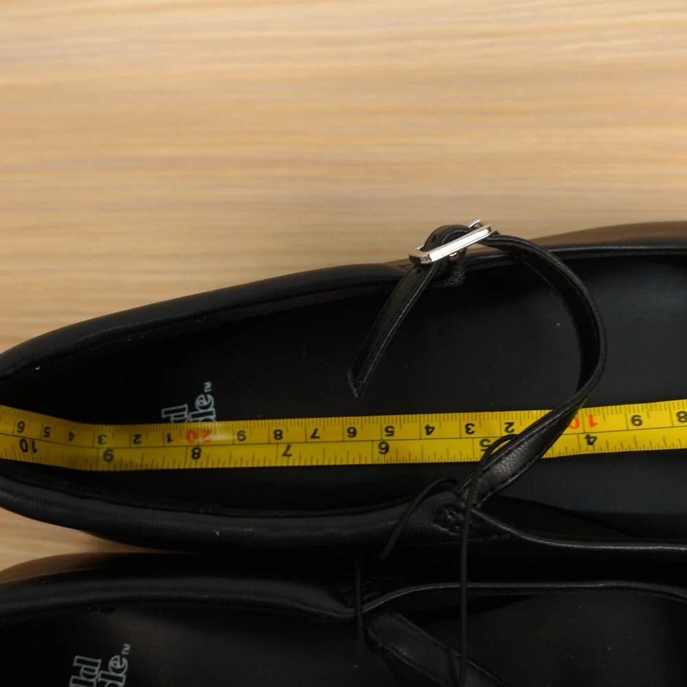Mary Jane Ballet Flats Womens 6 W Black Soft Goth Leather Academia WILD FABLE